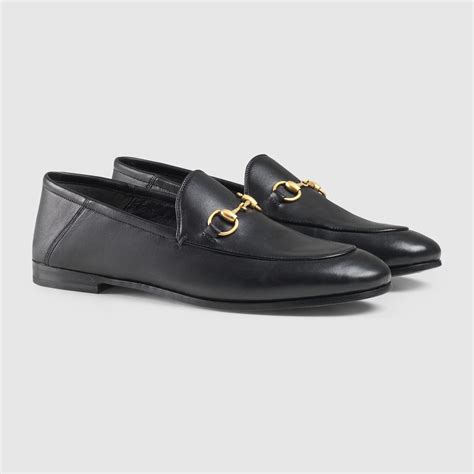 gucci loafers women black leather|Shop Gucci Web Brixton Leather Loafers .